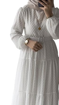 Georgette Abaya - bhavyata A46 White Georgette Abaya