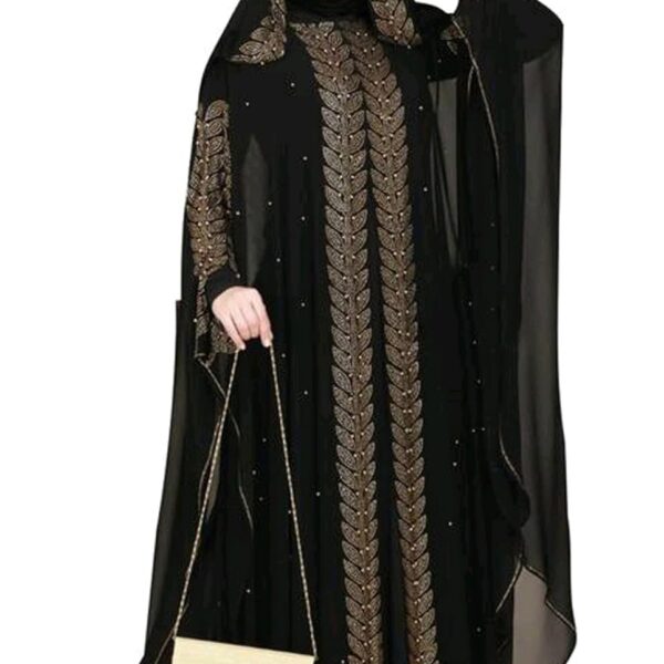 Abaya - Black Abaya Beads & Stoned Burqa