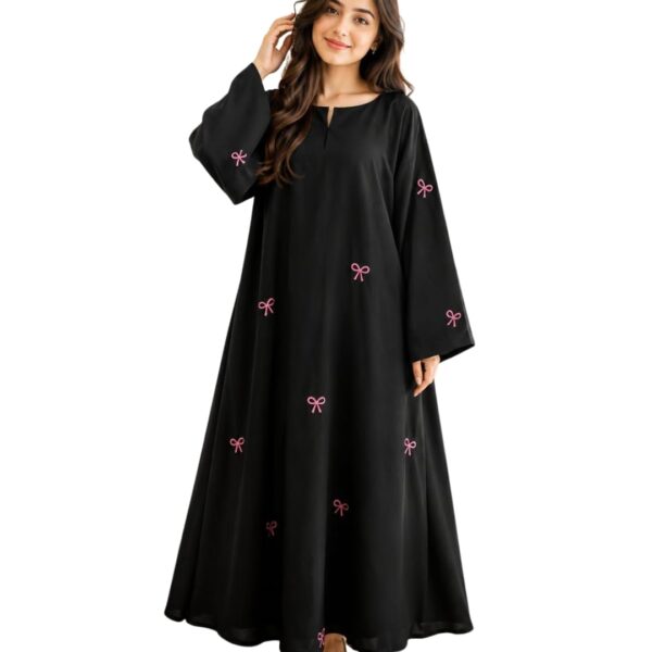 Black Abaya - Black Fridus Fabric Abaya - Full