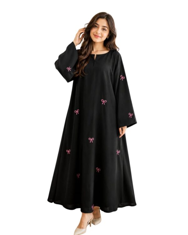 Black Abaya - Black Fridus Fabric Abaya - Full