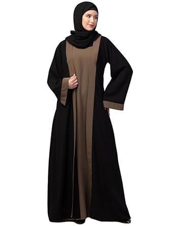Nida Abaya - Dual Layer Abaya Dress with attached