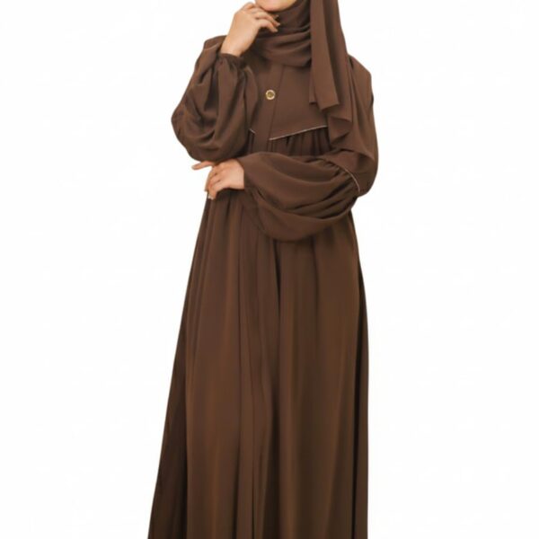 Brown Burqa - Elegant Brown Burqa with Matching Hijab,