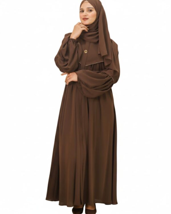 Brown Burqa - Elegant Brown Burqa with Matching Hijab,
