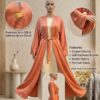 HAYA FASHION Cotton Silk Self Design Abaya With Hijab