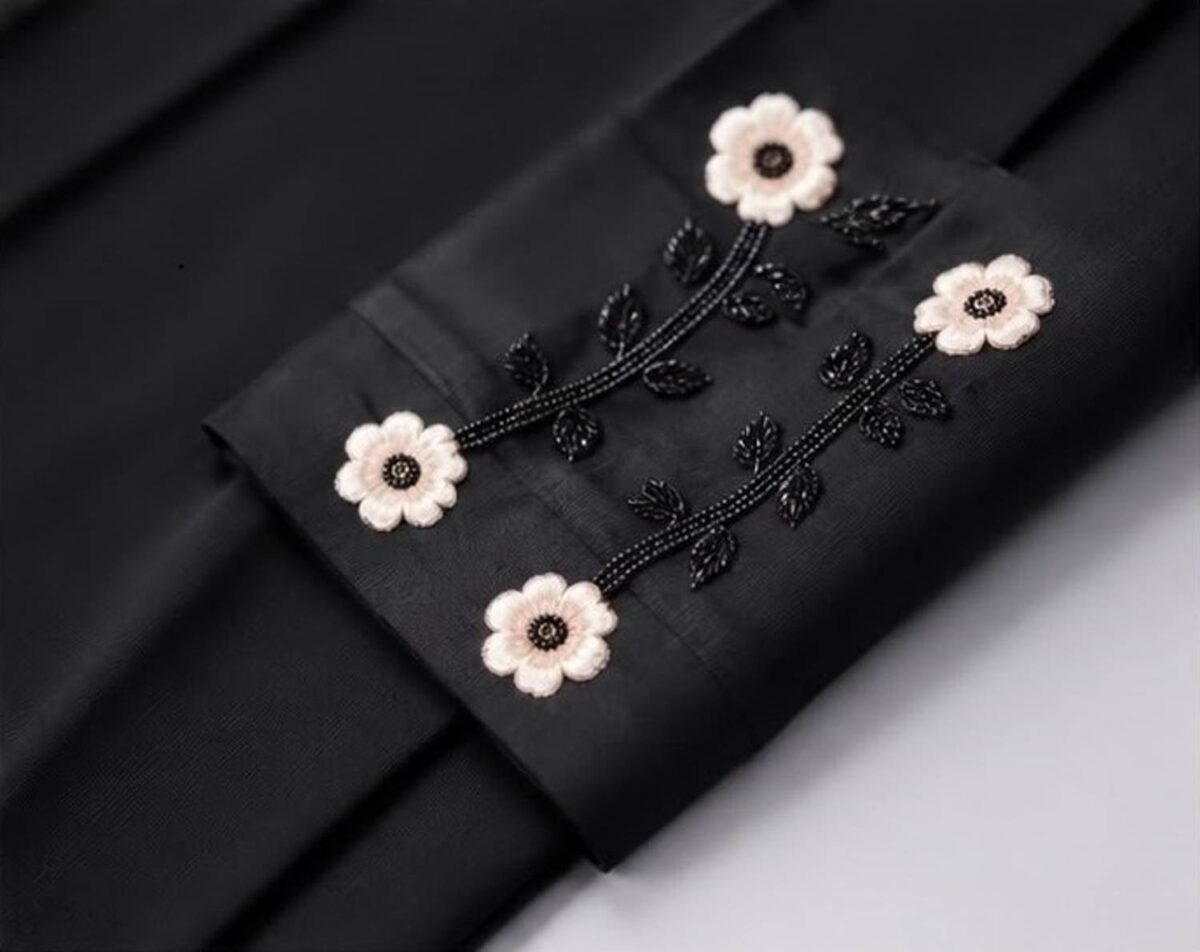 HAYA FASHION Cotton Silk Self Design Abaya With Hijab