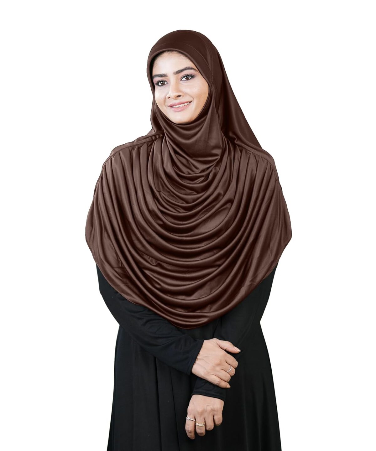 Mehar Hijab’s Modest Women’s Frilled Stylish Solid Polycotton Feel Good Fabric FAEEZAH BLACK Hijab