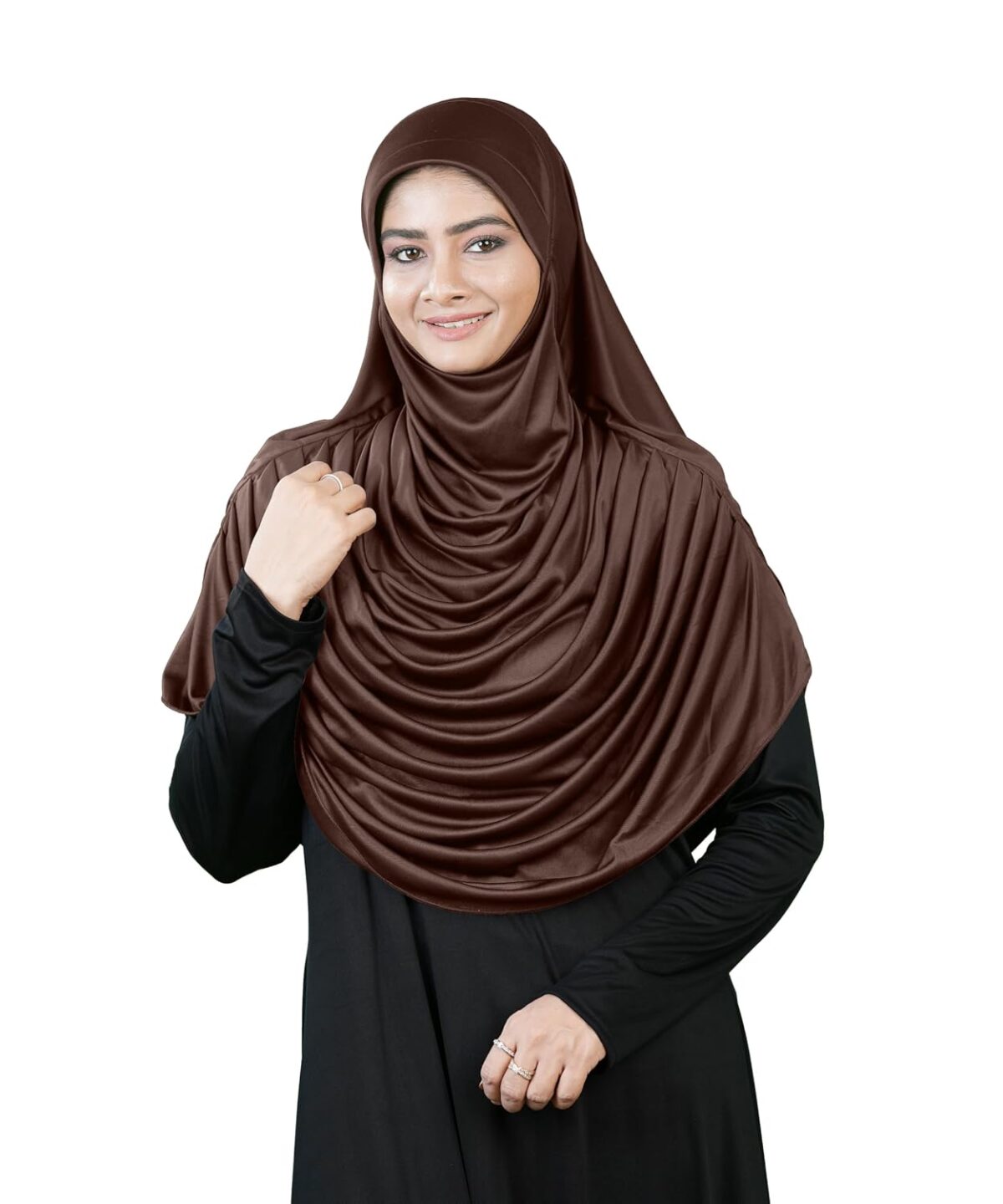 Mehar Hijab’s Modest Women’s Frilled Stylish Solid Polycotton Feel Good Fabric FAEEZAH BLACK Hijab