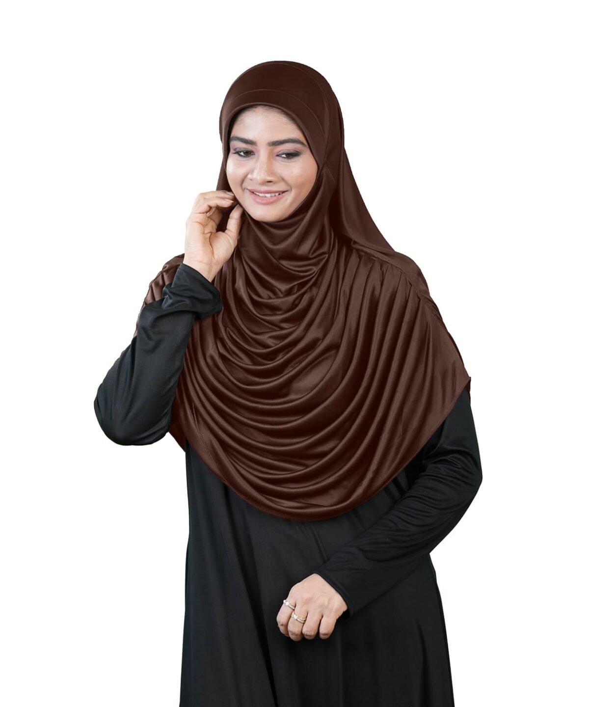 Mehar Hijab’s Modest Women’s Frilled Stylish Solid Polycotton Feel Good Fabric FAEEZAH BLACK Hijab