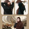 Mehar Hijab’s Modest Women’s Frilled Stylish Solid Polycotton Feel Good Fabric FAEEZAH BLACK Hijab