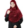 Mehar Hijab’s Modest Women’s Frilled Stylish Solid Polycotton Feel Good Fabric FAEEZAH BLACK Hijab