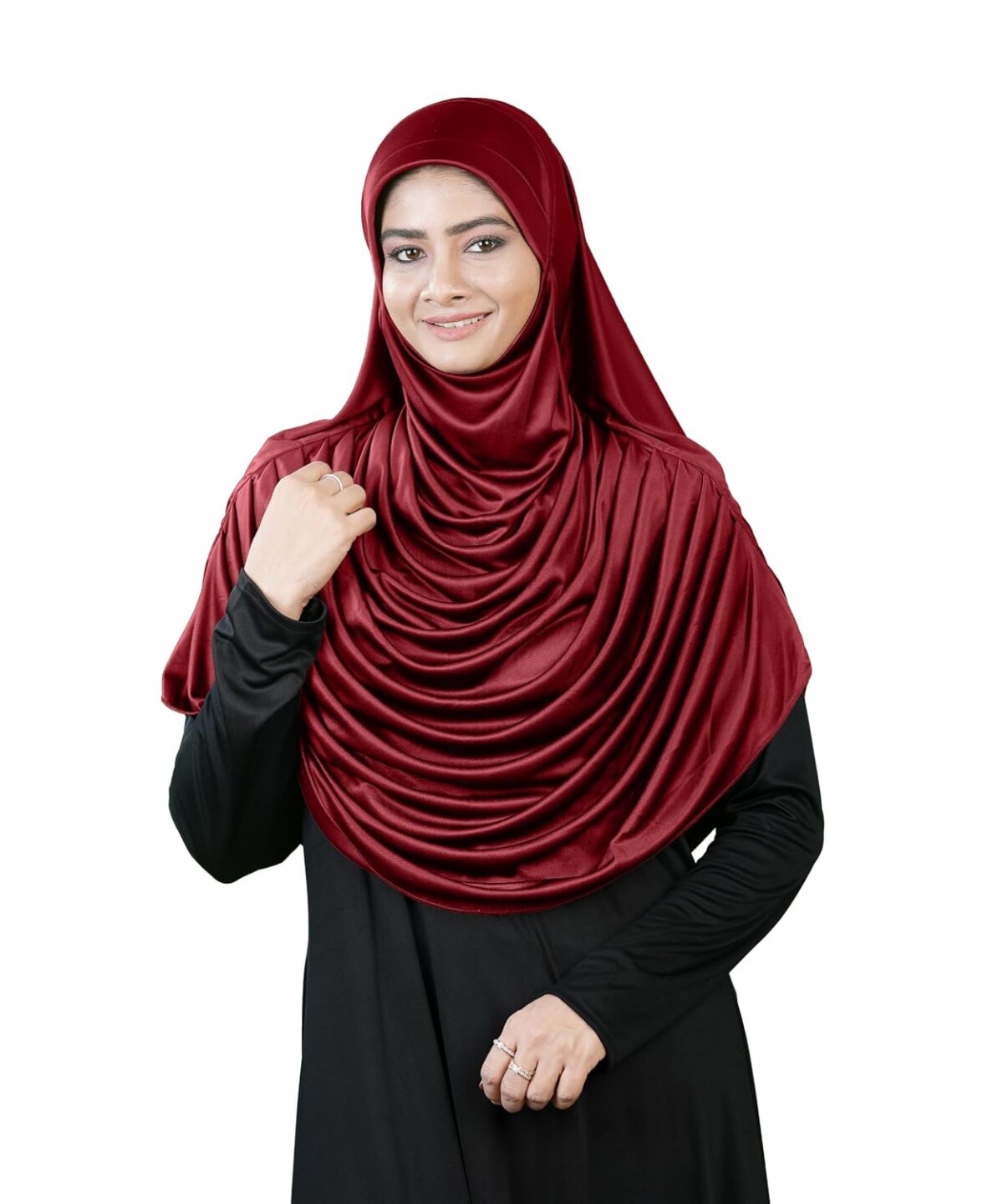 Mehar Hijab’s Modest Women’s Frilled Stylish Solid Polycotton Feel Good Fabric FAEEZAH BLACK Hijab