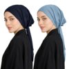Mehar Women’s Hair Ponytail Cap Set of 2 | Soft Stretchable Polyester Hijab Inner Cap | Adjustable Tie-Back | Scarf & Helmet Inner | One Size Fits All