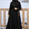 MIRABHAYA Cotton Blend Abaya With Hijab