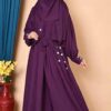 MIRABHAYA Cotton Blend Abaya With Hijab