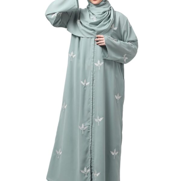 Nida Abaya - NAZNEEN Front Open Abaya with Floral