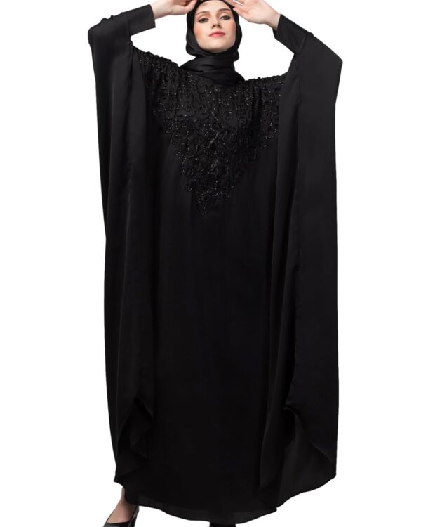 Abaya - NAZNEEN Women's Solid Embroided Free Size