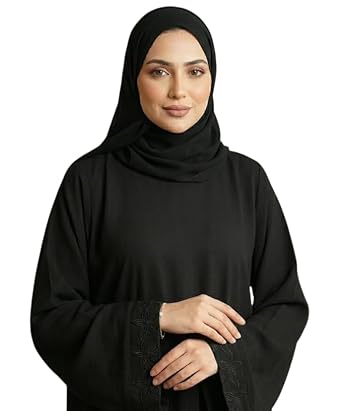 Firdous Abaya - Noir Petal Women’s Black Firdous Abaya