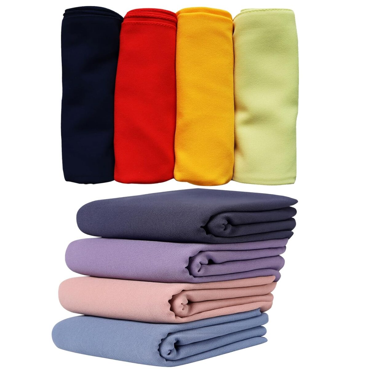 NW 4 PCS Muslim Women Soft Premium Solid Chiffon Hijab Scarves Shawl Long Scarf Wrap Scarves with Gift Box