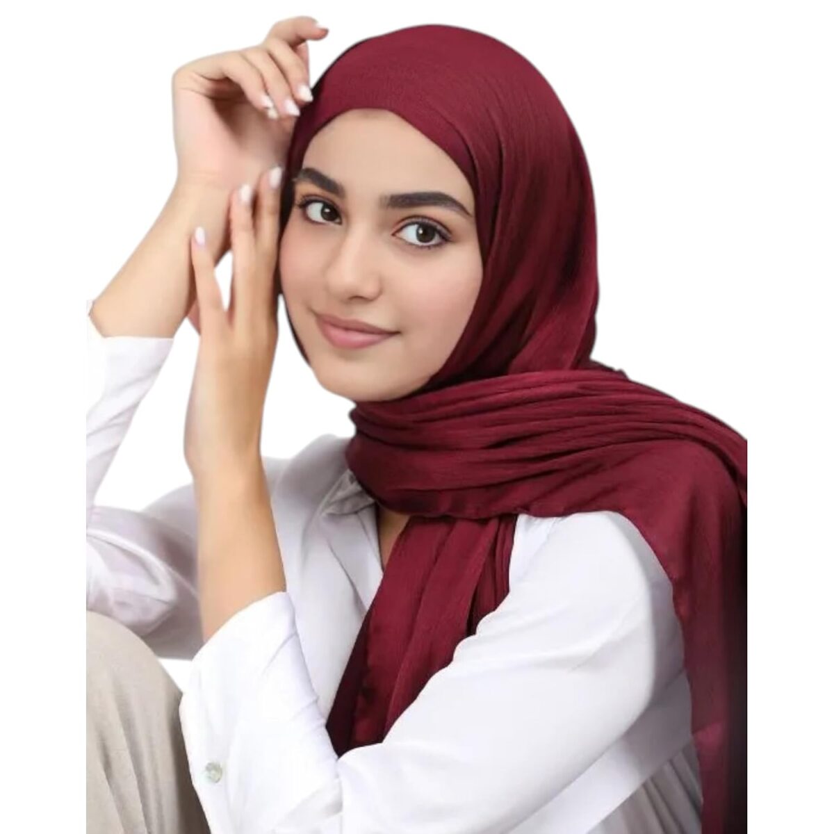 Premium Muna Satin Hijab | Pack of 1 | 200 cm x 70 cm | Elegant Choice for All Occasions – Parties, Weddings & Festivals |