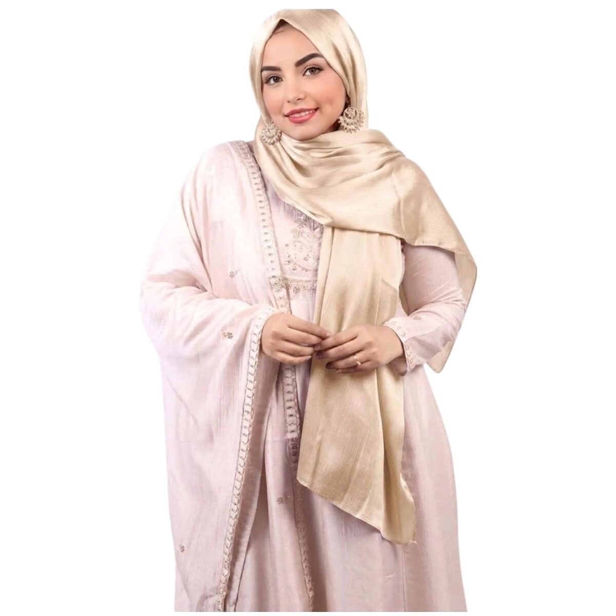 Premium Muna Satin Hijab | Pack of 1 | 200 cm x 70 cm | Elegant Choice for All Occasions – Parties, Weddings & Festivals |