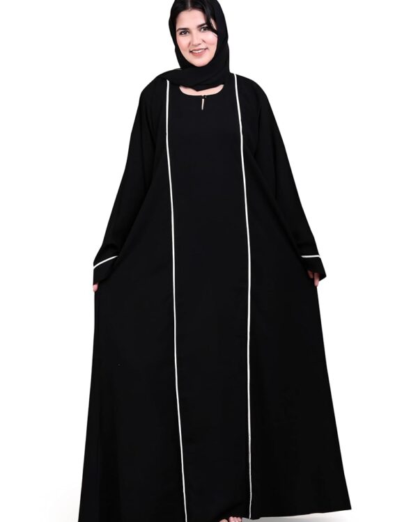 Burqa - Round Neck 2 Piping With Plazo