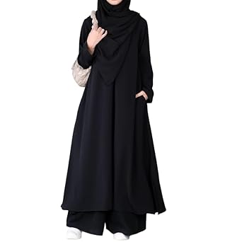 Nida Abaya - Two Pieces Abaya Dress with Zip