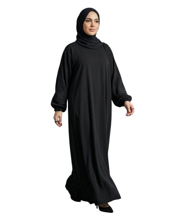 Firdous Abaya - Women Premium Firdous Fabric Black Abaya