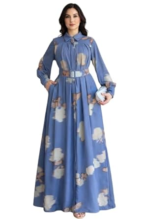 Georgette Abaya - Women Printed Georgette Abaya Burqa with