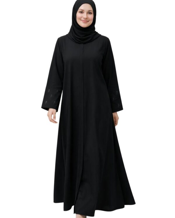 Abaya Embroidered - Women's Black Abaya with Hijab, Embroidered