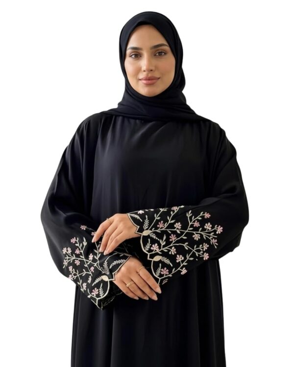 Firdous Abaya - Zahra Bloom Women’s Premium Black Firdous